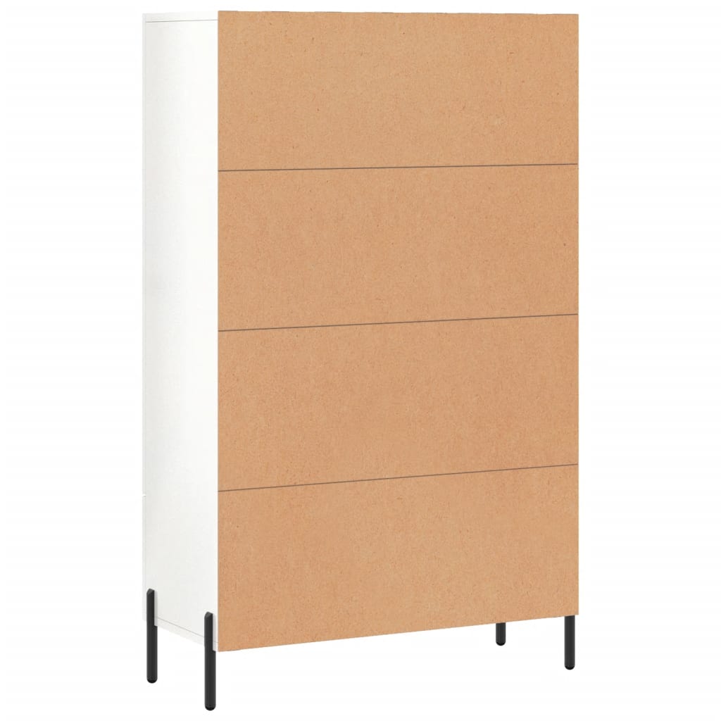 Credenza Bianco Lucido 69,5x31x115 cm in Legno Multistrato 828246