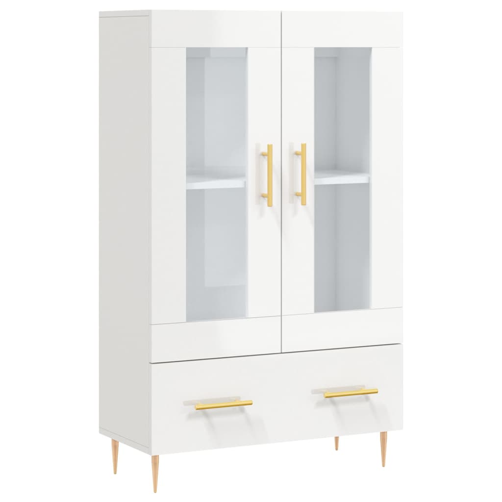 Credenza Bianco Lucido 69,5x31x115 cm in Legno Multistrato 828286