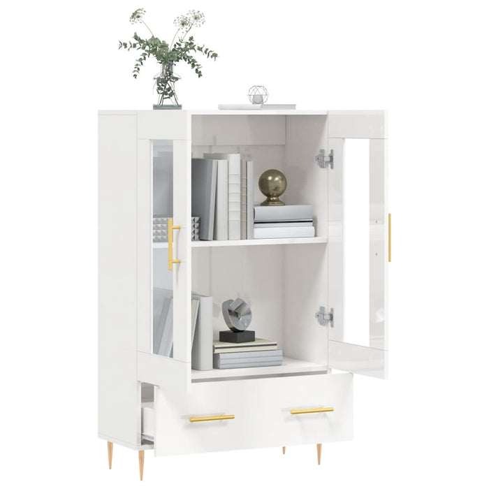 Credenza Bianco Lucido 69,5x31x115 cm in Legno Multistrato 828286