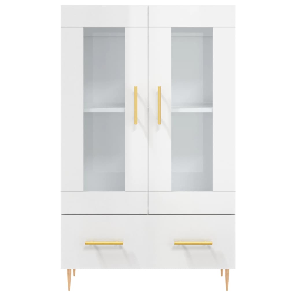 Credenza Bianco Lucido 69,5x31x115 cm in Legno Multistrato 828286