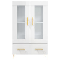 Credenza Bianco Lucido 69,5x31x115 cm in Legno Multistrato 828286