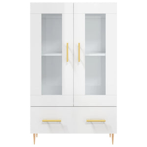 Credenza Bianco Lucido 69,5x31x115 cm in Legno Multistrato 828286