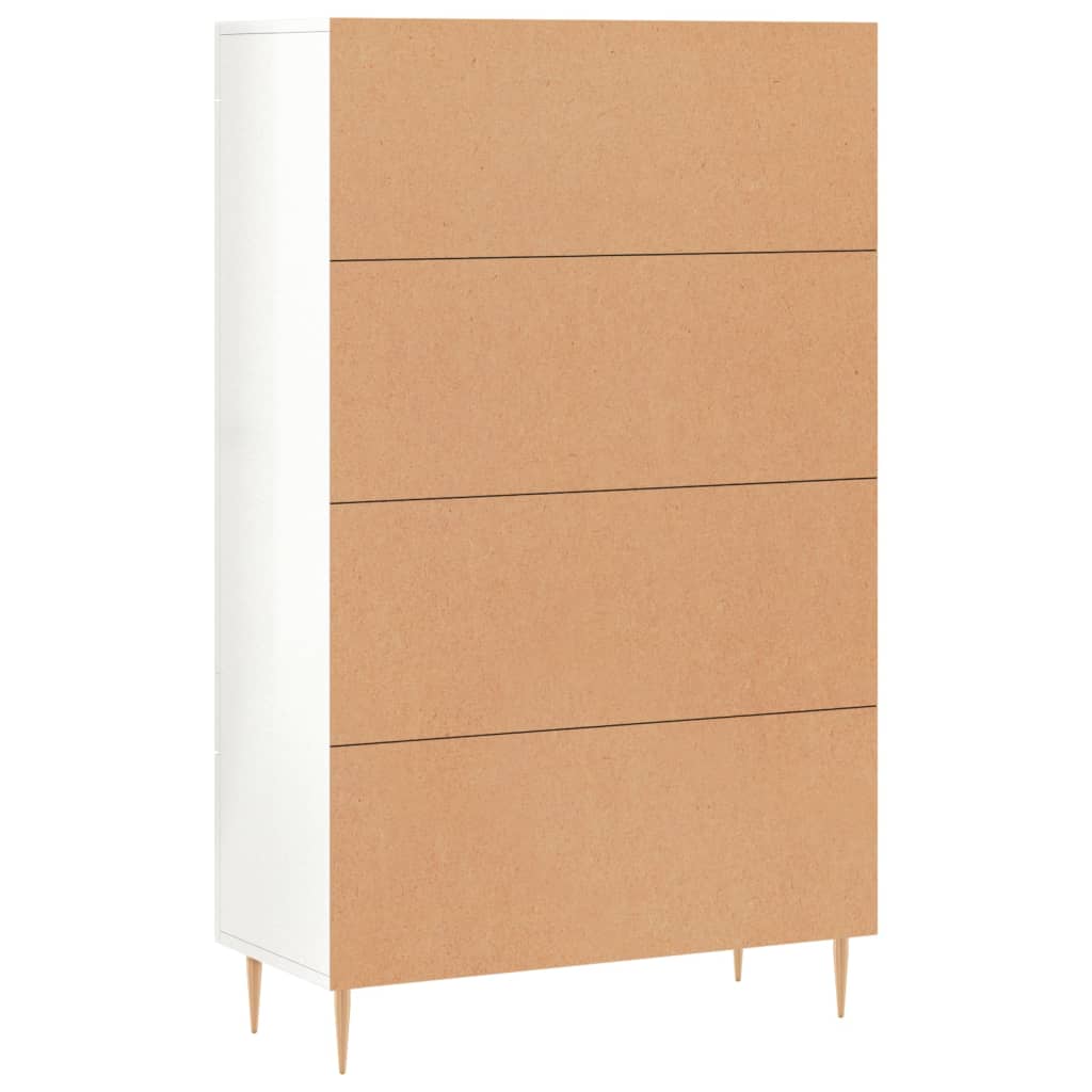 Credenza Bianco Lucido 69,5x31x115 cm in Legno Multistrato 828286