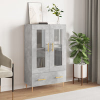 Credenza Grigio Cemento 69,5x31x115 cm in Legno Multistrato 828288