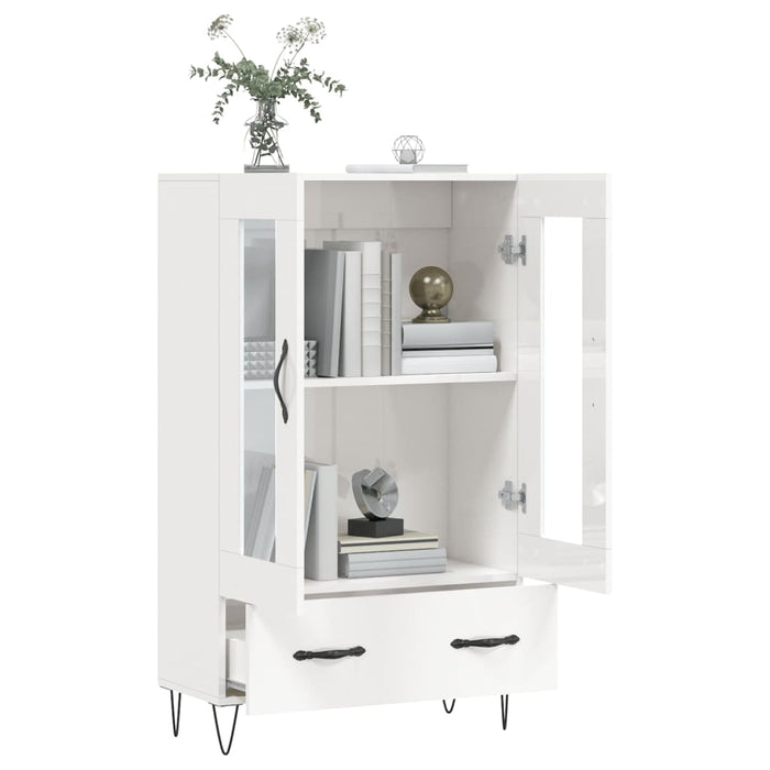 Credenza Bianco Lucido 69,5x31x115 cm in Legno Multistrato 828294