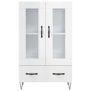 Credenza Bianco Lucido 69,5x31x115 cm in Legno Multistrato 828294