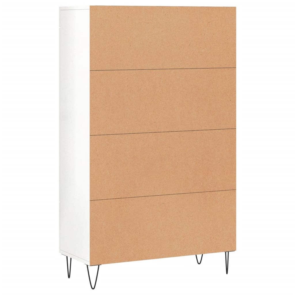 Credenza Bianco Lucido 69,5x31x115 cm in Legno Multistrato 828294