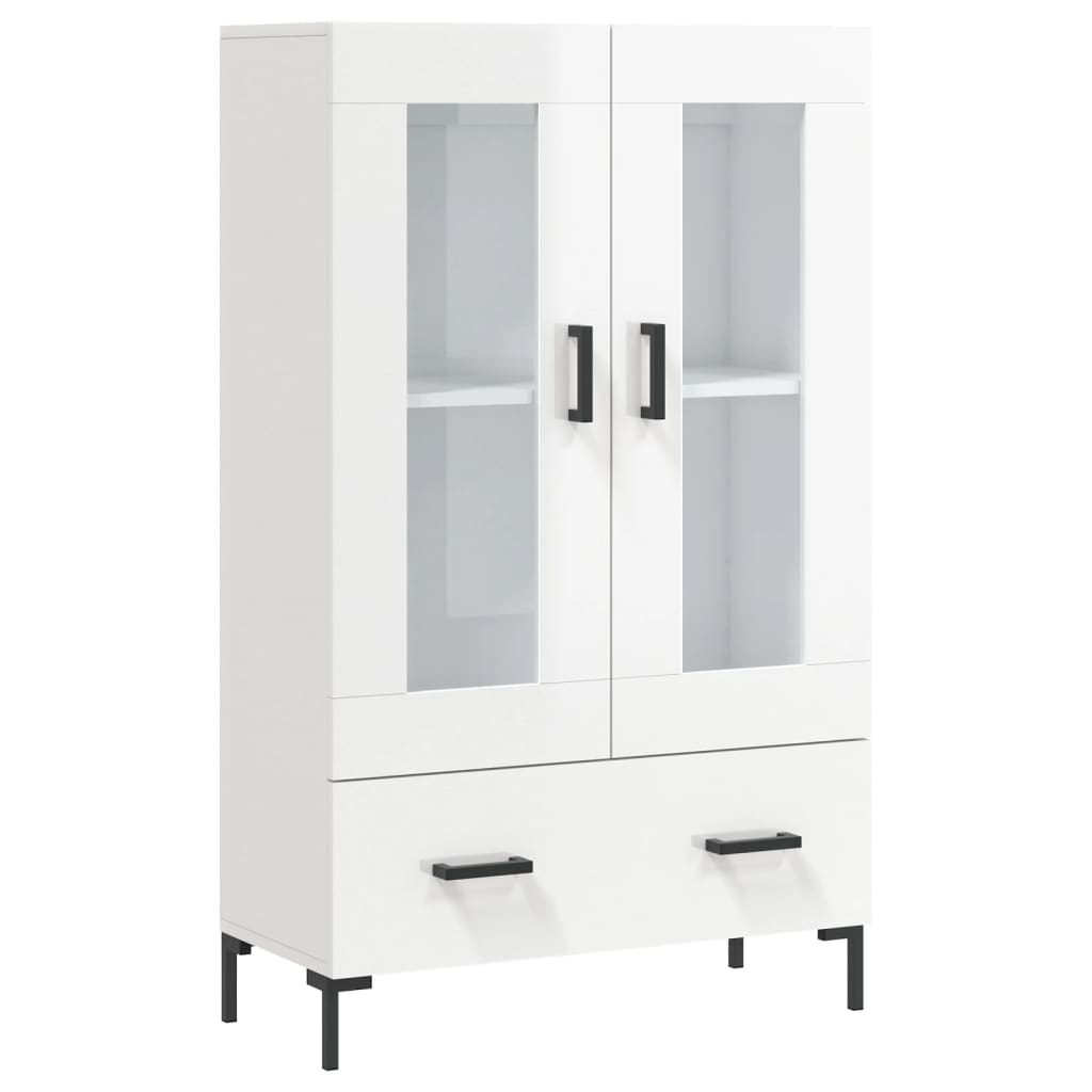 Credenza Bianco Lucido 69,5x31x115 cm in Legno Multistrato 828302