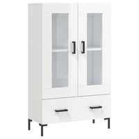 Credenza Bianco Lucido 69,5x31x115 cm in Legno Multistrato 828302