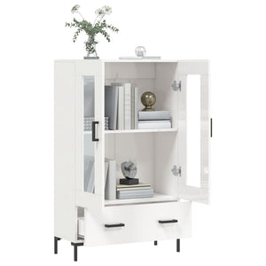 Credenza Bianco Lucido 69,5x31x115 cm in Legno Multistrato 828302