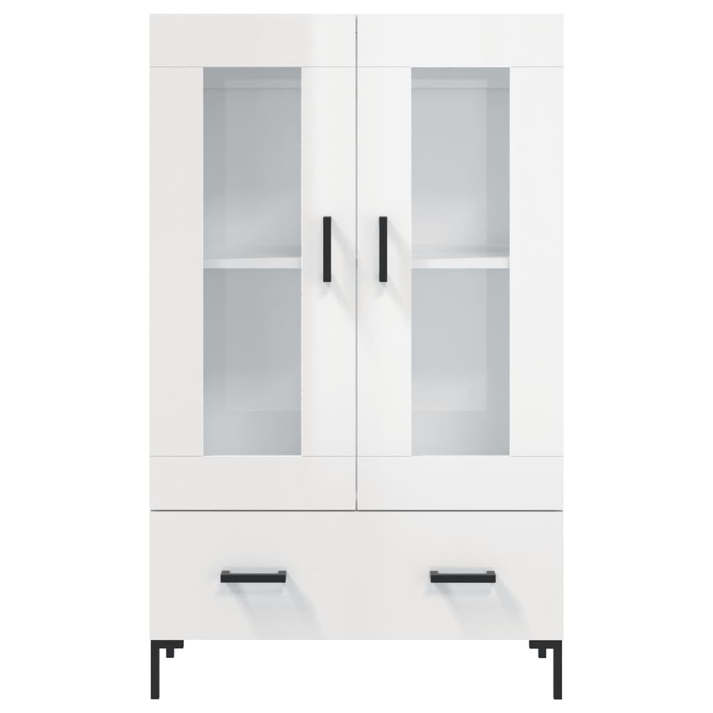 Credenza Bianco Lucido 69,5x31x115 cm in Legno Multistrato 828302