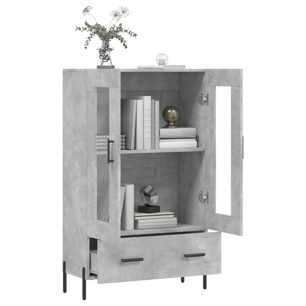 Credenza Grigio Cemento 69,5x31x115 cm in Legno Multistrato 828312