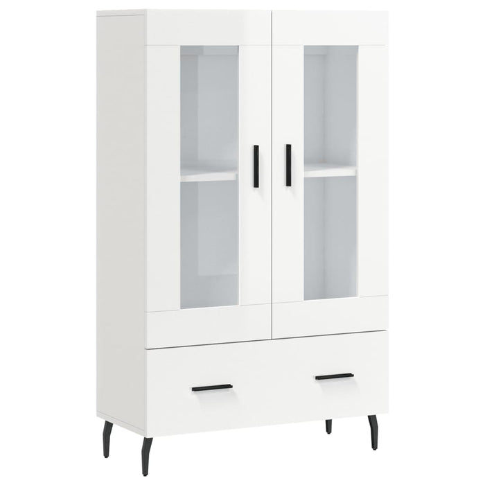 Credenza Bianco Lucido 69,5x31x115 cm in Legno Multistrato 828318