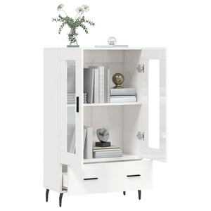 Credenza Bianco Lucido 69,5x31x115 cm in Legno Multistrato 828318