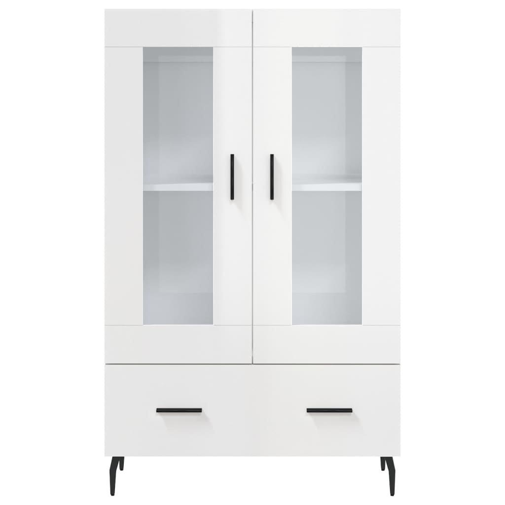 Credenza Bianco Lucido 69,5x31x115 cm in Legno Multistrato 828318