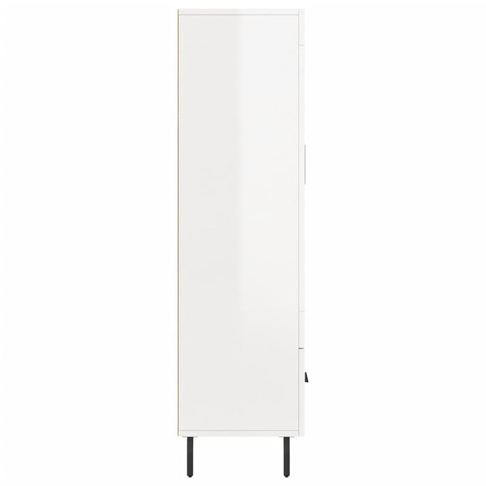 Credenza Bianco Lucido 69,5x31x115 cm in Legno Multistrato 828318