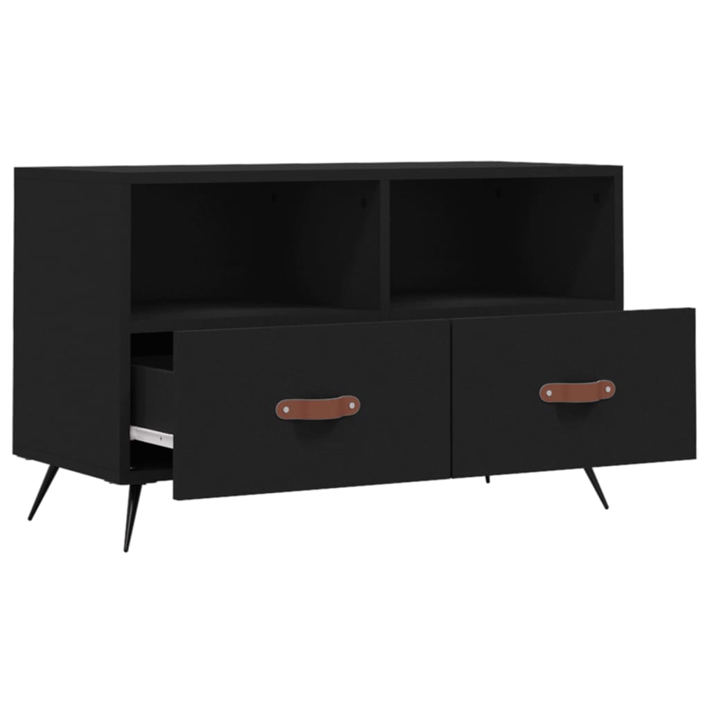 Mobile Porta TV Nero 80x36x50 cm in Legno Multistrato 828941