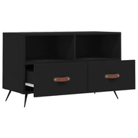 Mobile Porta TV Nero 80x36x50 cm in Legno Multistrato 828941