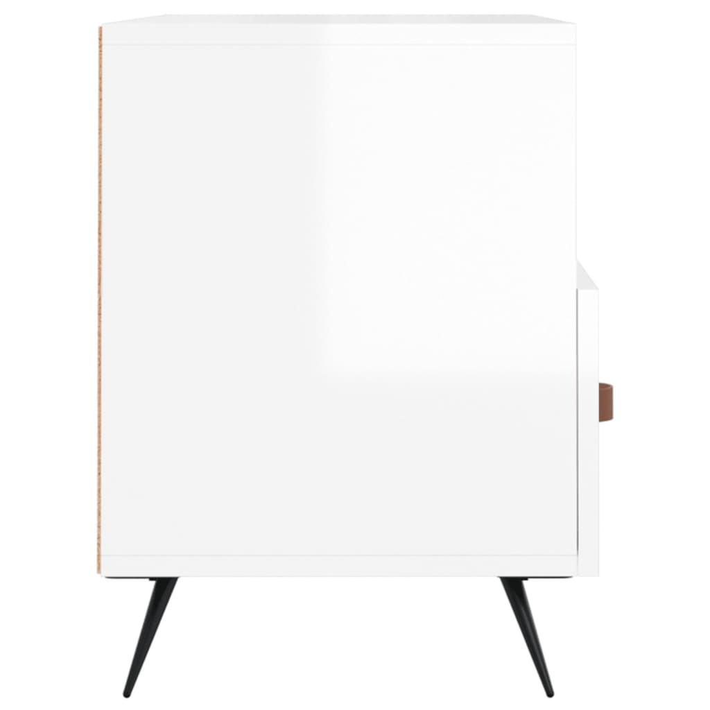 Mobile Porta TV Bianco Lucido 80x36x50 cm in Legno Multistrato 828942