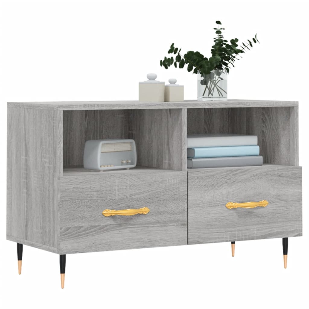 Mobile Porta TV Grigio Sonoma 80x36x50 cm in Legno Multistrato 828954