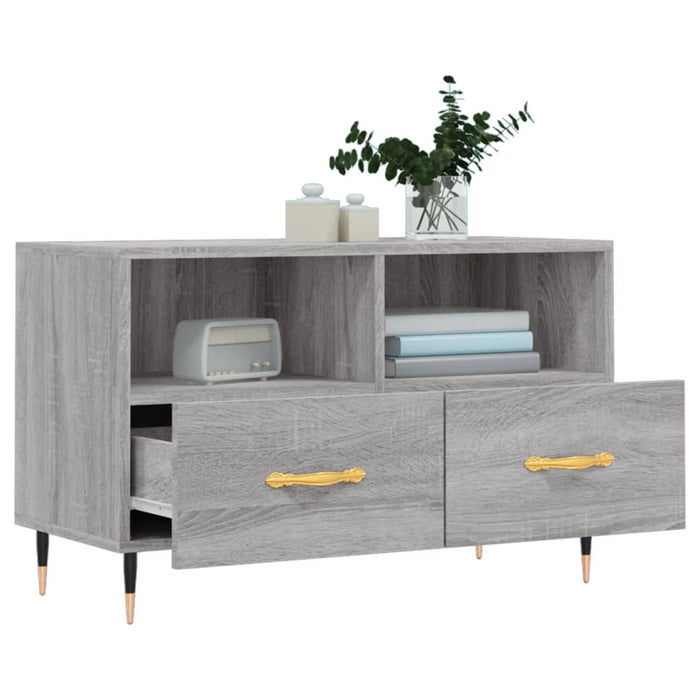 Mobile Porta TV Grigio Sonoma 80x36x50 cm in Legno Multistrato 828954