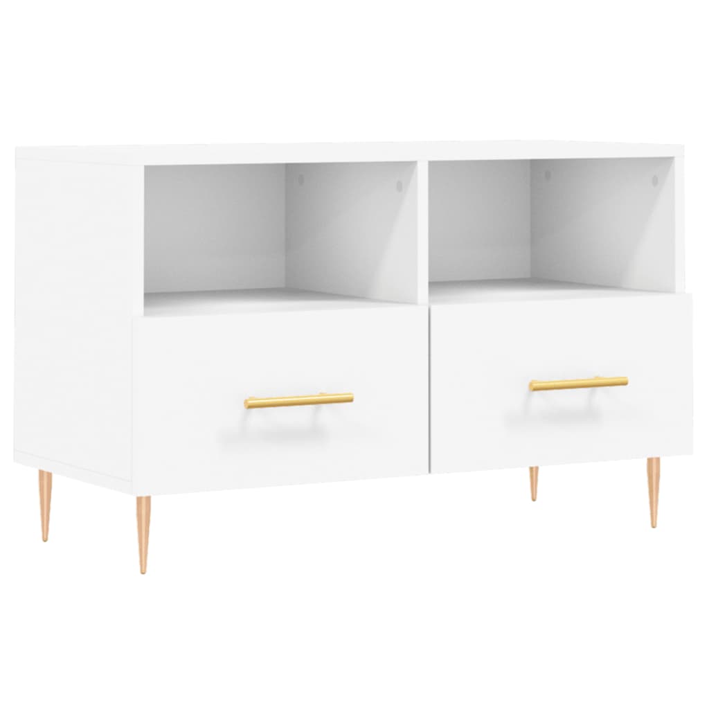 Mobile Porta TV Bianco 80x36x50 cm in Legno Multistrato 828956