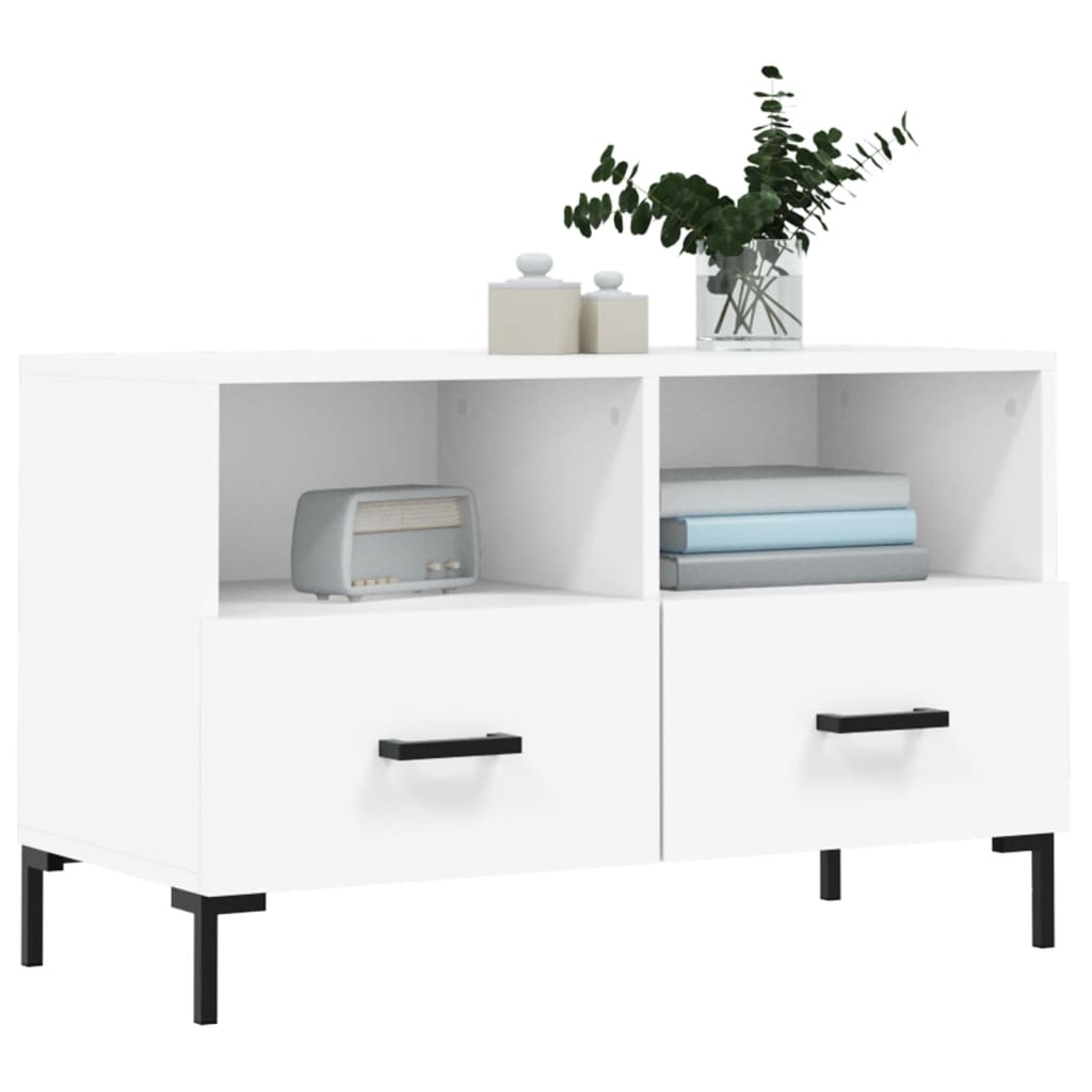 Mobile Porta TV Bianco 80x36x50 cm in Legno Multistratocod mxl 79607