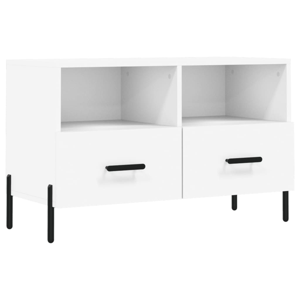 Mobile Porta TV Bianco 80x36x50 cm in Legno Multistrato 828980