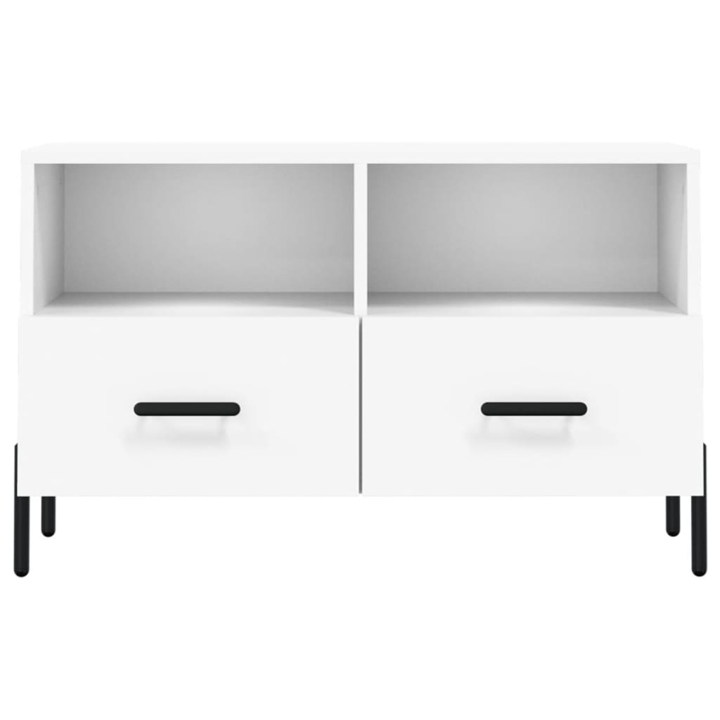 Mobile Porta TV Bianco 80x36x50 cm in Legno Multistrato 828980