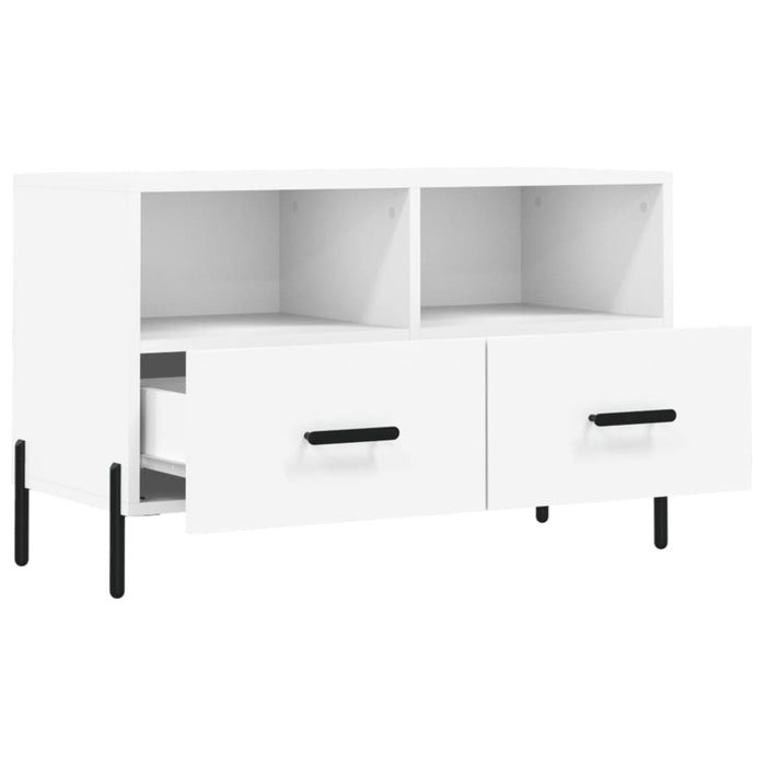 Mobile Porta TV Bianco 80x36x50 cm in Legno Multistrato 828980