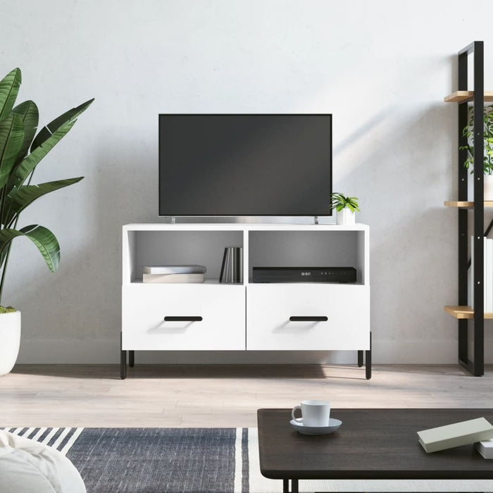 Mobile Porta TV Bianco 80x36x50 cm in Legno Multistrato 828980