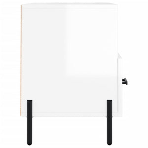 Mobile Porta TV Bianco Lucido 80x36x50 cm in Legno Multistrato 828982