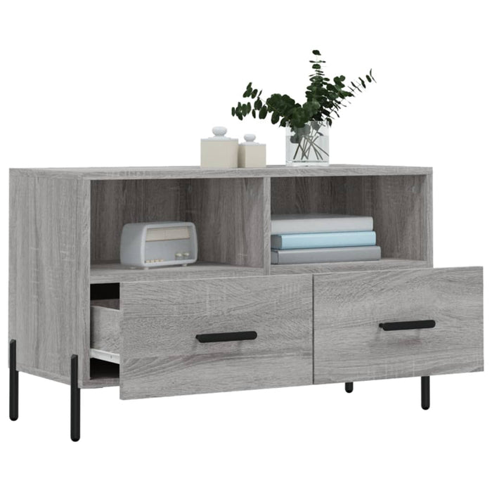 Mobile Porta TV Grigio Sonoma 80x36x50 cm in Legno Multistrato 828986