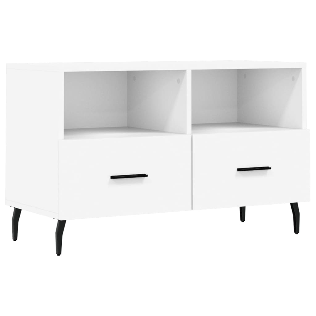 Mobile Porta TV Bianco 80x36x50 cm in Legno Multistrato 828988