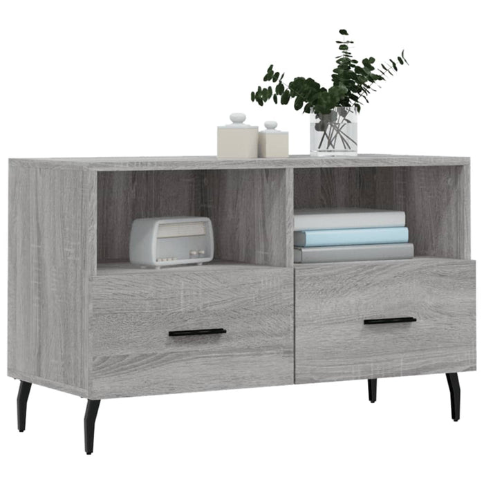 Mobile Porta TV Grigio Sonoma 80x36x50 cm in Legno Multistrato 828994