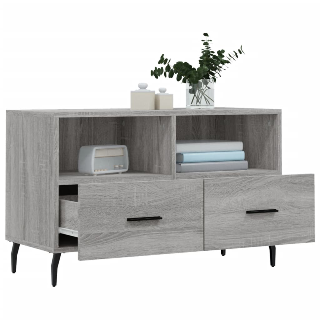 Mobile Porta TV Grigio Sonoma 80x36x50 cm in Legno Multistrato 828994