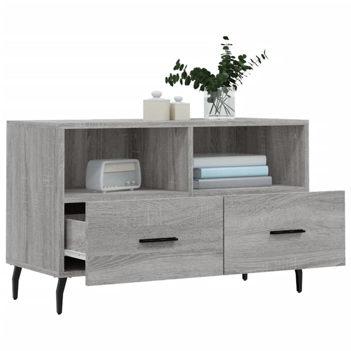 Mobile Porta TV Grigio Sonoma 80x36x50 cm in Legno Multistrato 828994