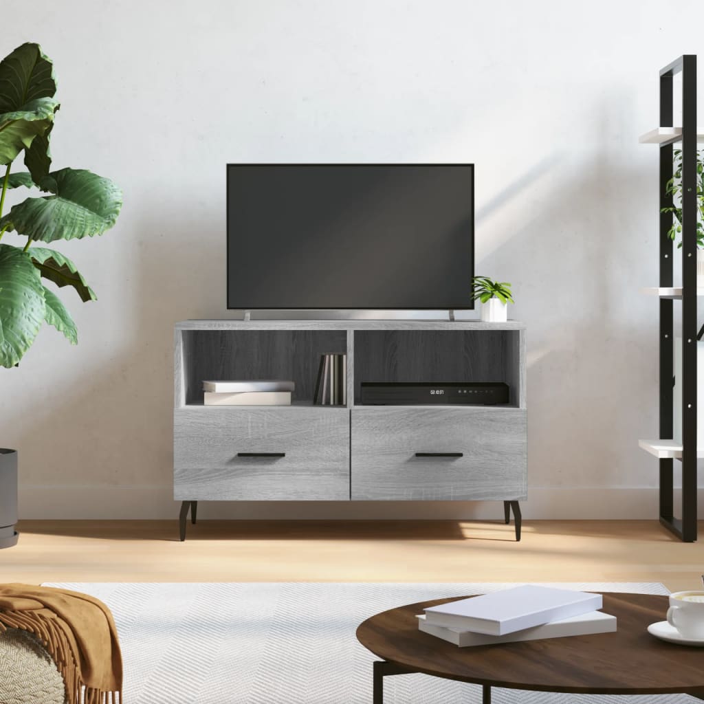 Mobile Porta TV Grigio Sonoma 80x36x50 cm in Legno Multistrato 828994