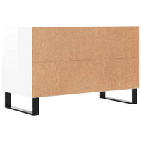 Mobile Porta TV Bianco Lucido 80x36x50 cm in Legno Multistrato 828998