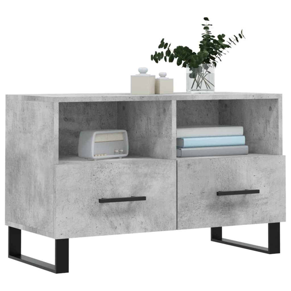 Mobile per TV Grigio Cemento 80x36x50 cm Legno Multistrato 829000