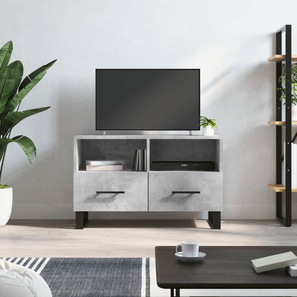 Mobile per TV Grigio Cemento 80x36x50 cm Legno Multistrato 829000