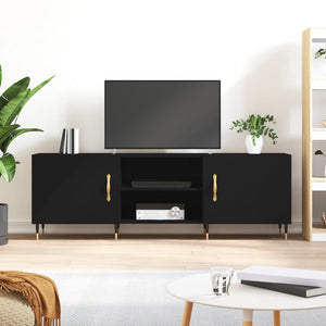 Mobile Porta TV Nero 150x30x50 cm in Legno Multistrato 829077