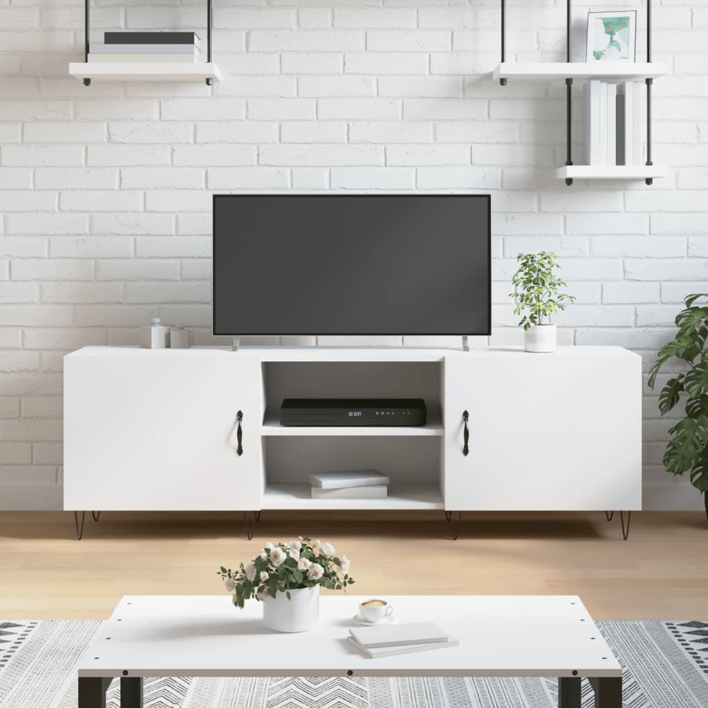 Mobile Porta TV Bianco 150x30x50 cm in Legno Multistrato 829092