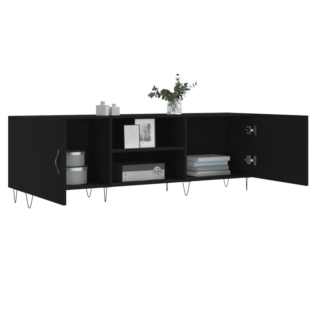 Mobile Porta TV Nero 150x30x50 cm in Legno Multistrato 829093