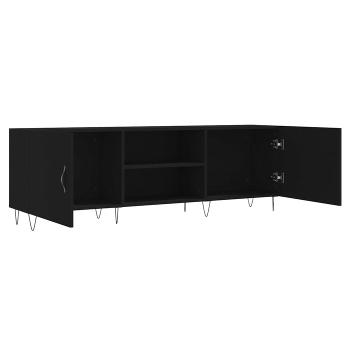 Mobile Porta TV Nero 150x30x50 cm in Legno Multistrato 829093