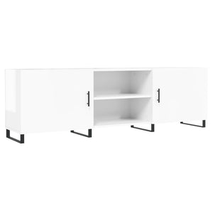 Mobile Porta TV Bianco Lucido 150x30x50 cm in Legno Multistratocod mxl 127997