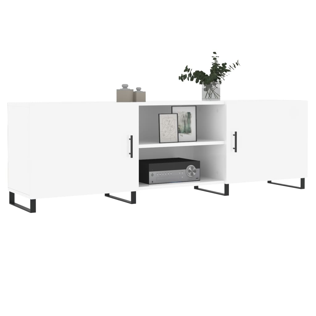 Mobile Porta TV Bianco Lucido 150x30x50 cm in Legno Multistratocod mxl 127997