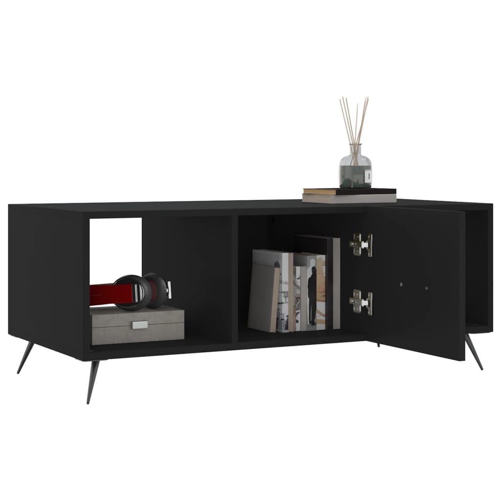 Tavolino da Salotto Nero 102x50x40 cm in Legno Multistrato 829269