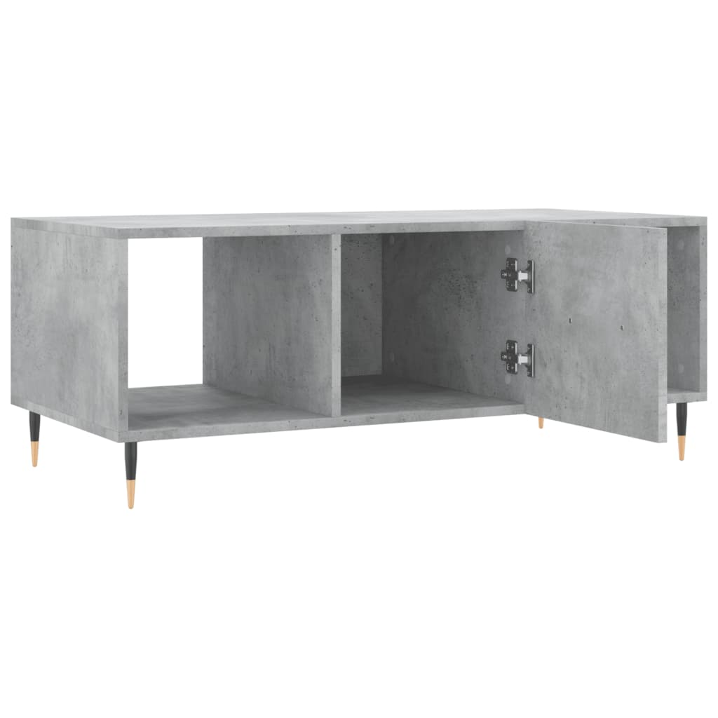 Tavolino Salotto Grigio Cemento 102x50x40 cm Legno Multistrato 829280