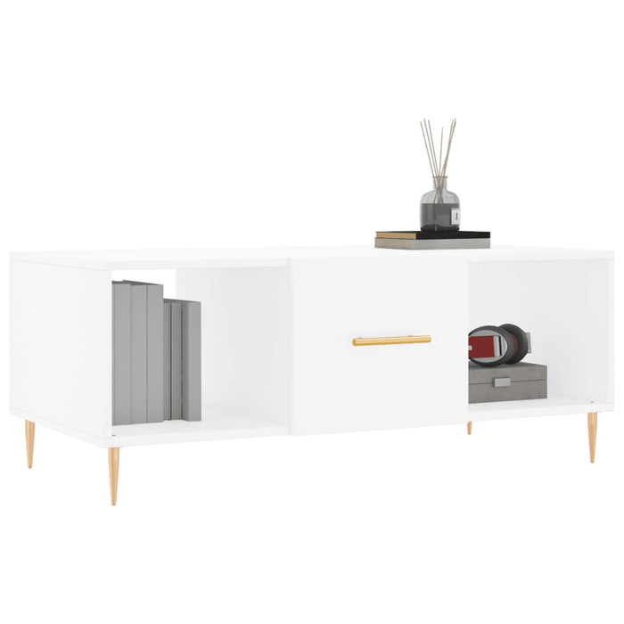 Tavolino da Salotto Bianco 102x50x40 cm in Legno Multistratocod mxl 102988